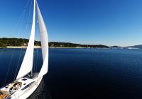 sailing yacht blue sky sea bay croatia sailboat sails